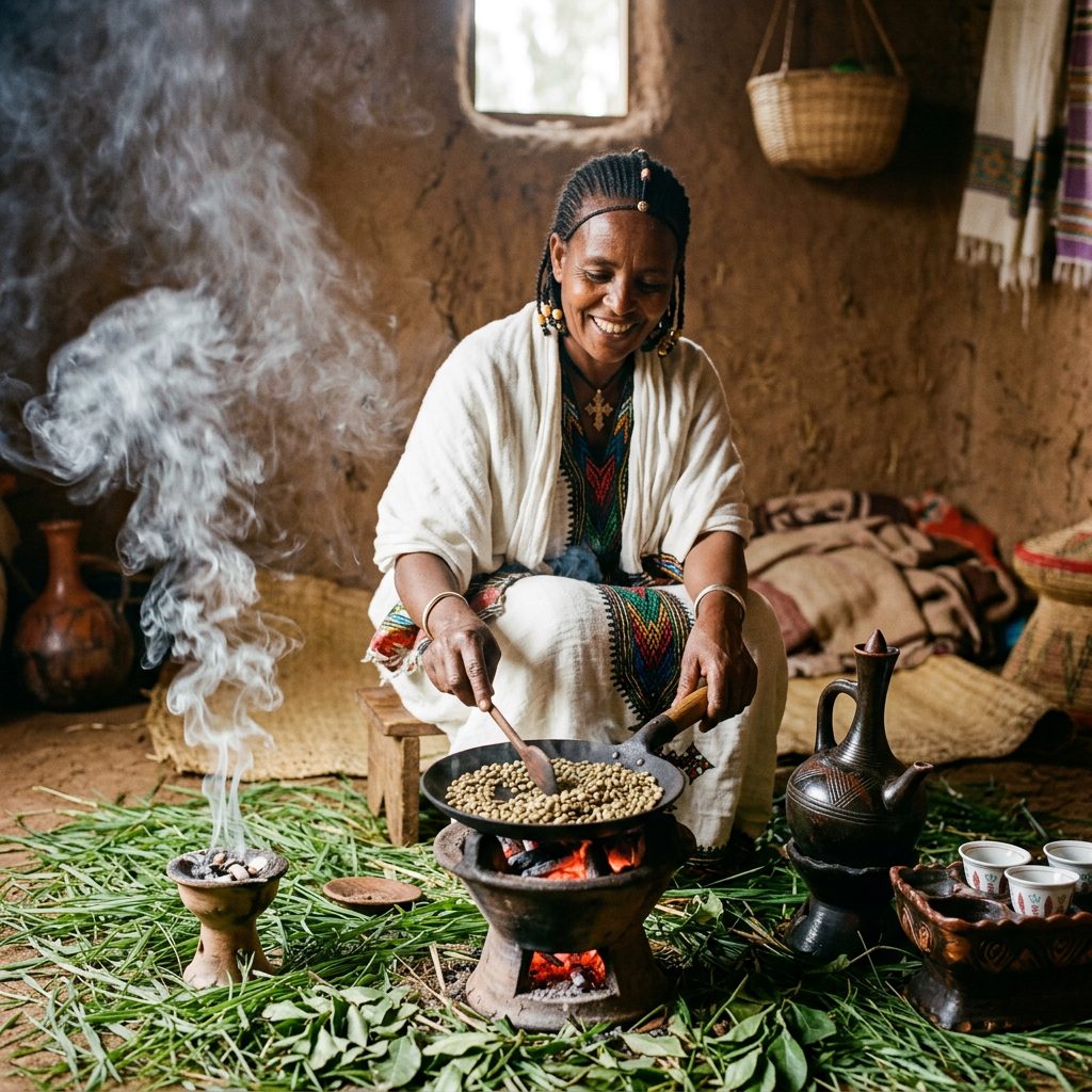 Ceremonia tradicional etíope del café